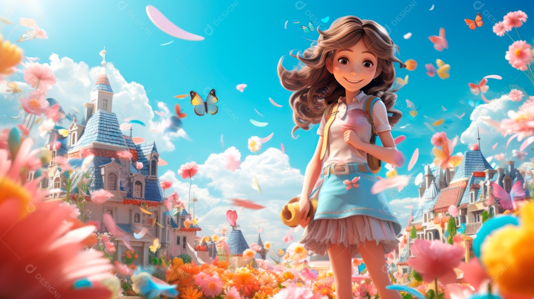 Primavera, a chave das boas festas 20 de março Desenho 3D Generative AI.