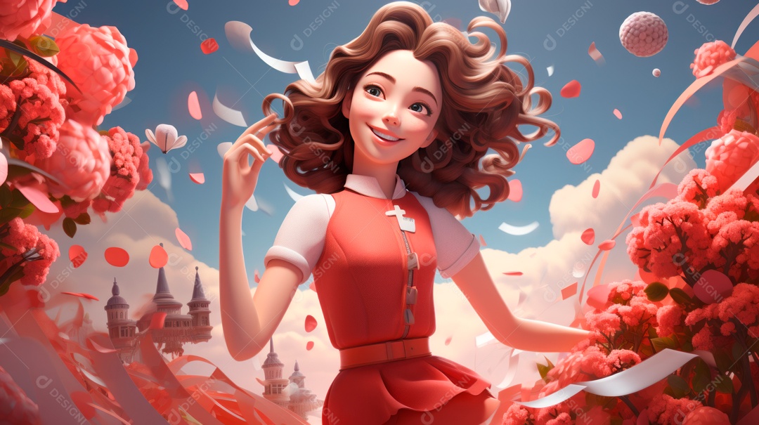 Primavera, a chave das boas festas 20 de março Desenho 3D Generative AI.