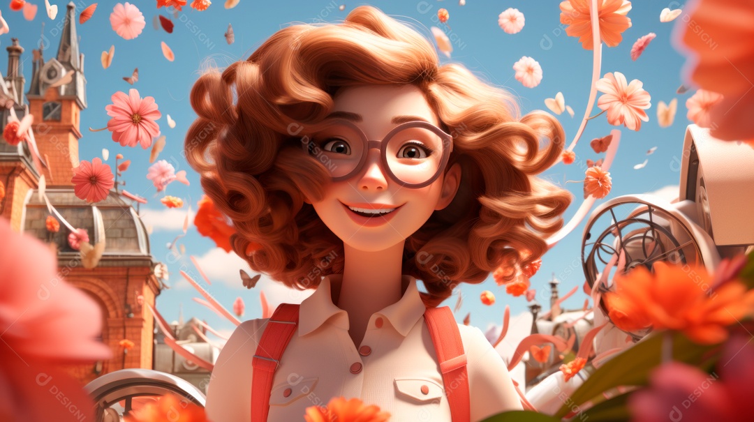 Primavera, a chave das boas festas 20 de março Desenho 3D Generative AI.