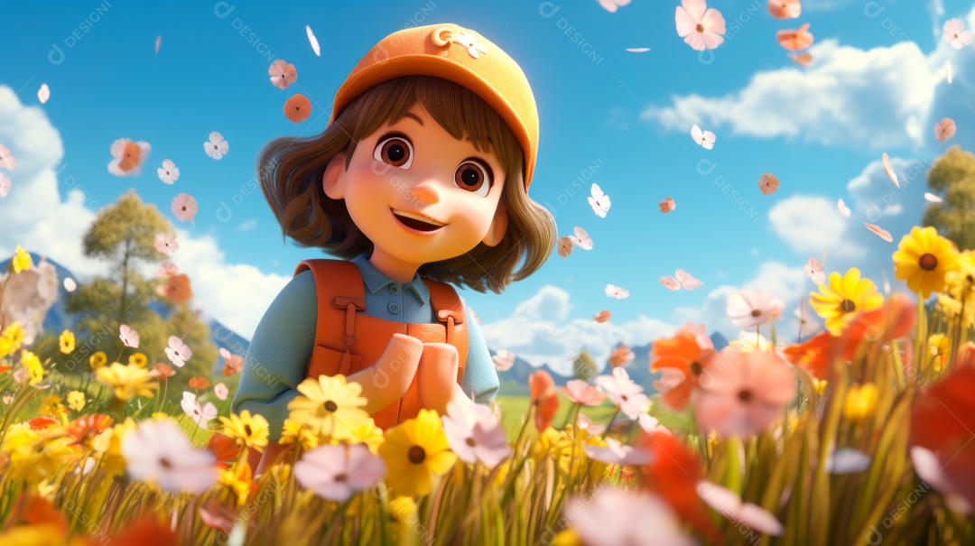 Primavera, a chave das boas festas 20 de março Desenho 3D Generative AI.