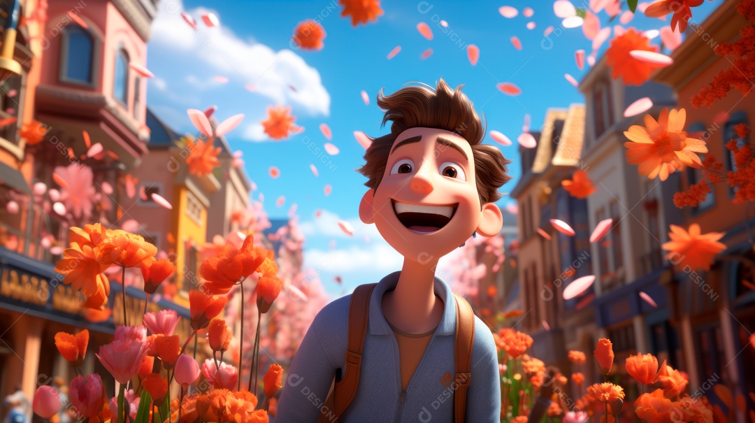 Primavera, a chave das boas festas 20 de março Desenho 3D Generative AI.