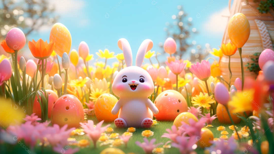 Primavera, a chave das boas festas 20 de março Desenho 3D Generative AI.