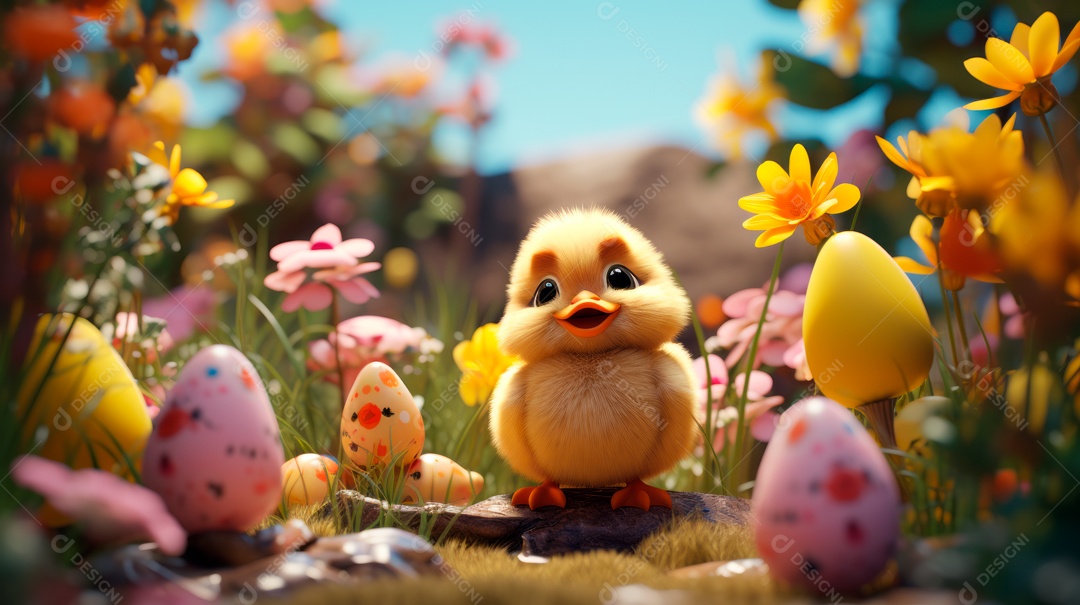 Primavera, a chave das boas festas 20 de março Desenho 3D Generative AI.