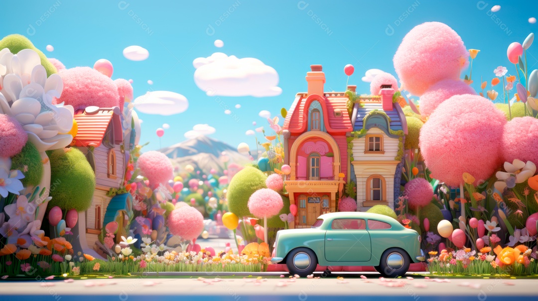 Primavera, a chave das boas festas 20 de março Desenho 3D Generative AI.