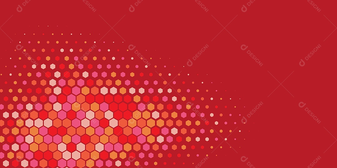 Background Hexágono Abstrato Vermelho Ilustração Vetor EPS