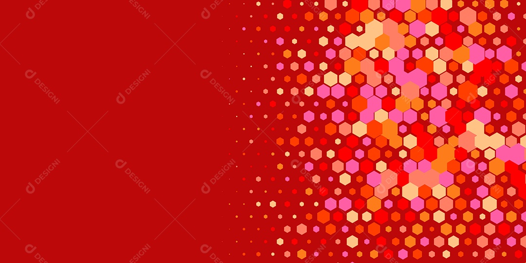 Background Hexágono Abstrato Vermelho  Ilustração Vetor EPS