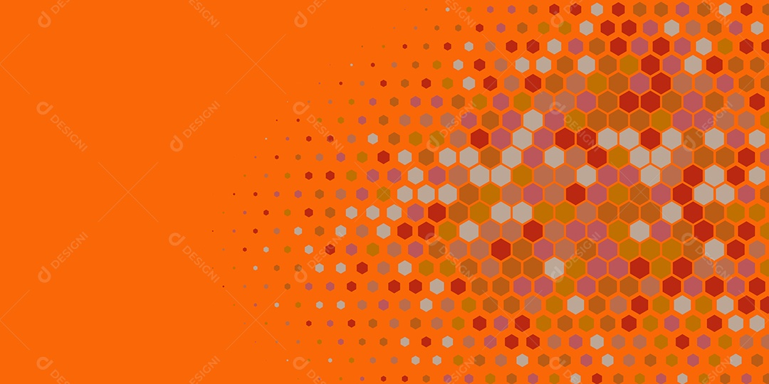 Background Hexágono Abstrato Laranja Ilustração Vetor EPS