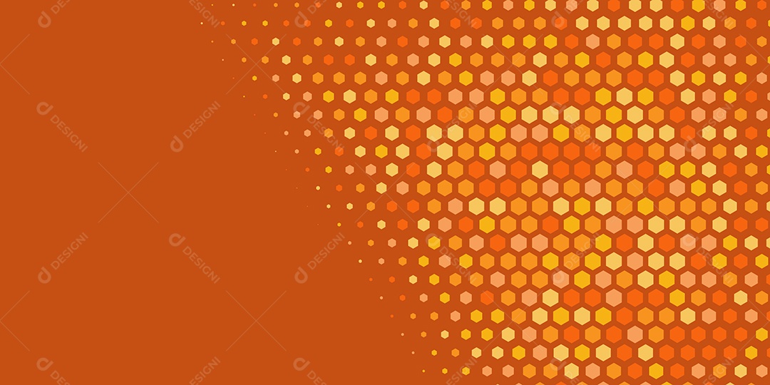 Background Hexágono Abstrato Laranja Ilustração Vetor EPS