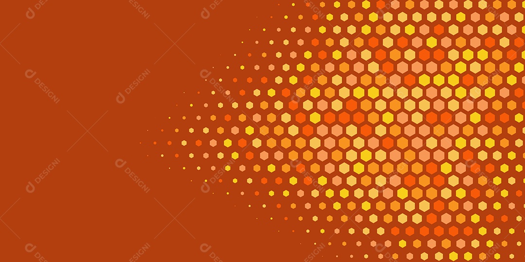 Background Hexágono Abstrato Laranja Ilustração Vetor EPS