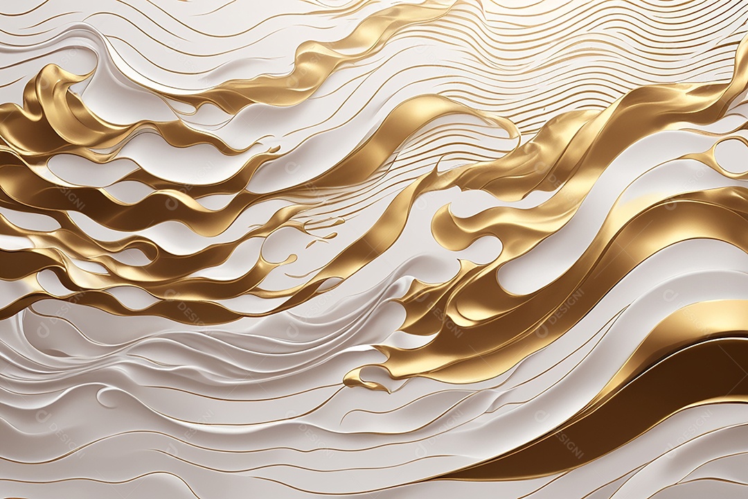 White and golden crystal wave background