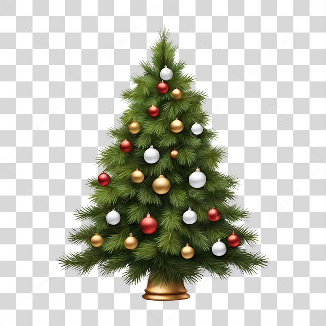 Árvore de Natal 3D em PNG Transparente