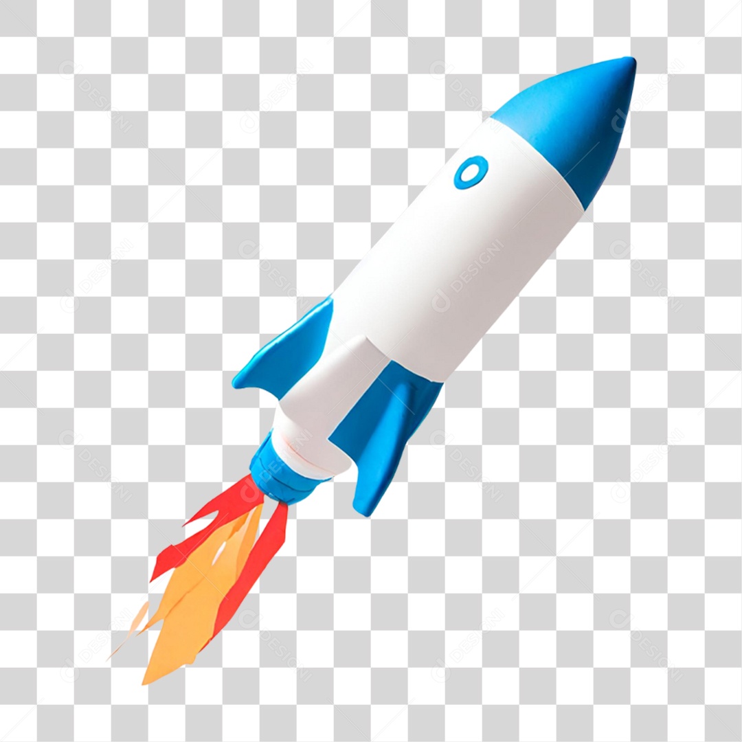 Foguetinho 3D em PNG Transparente