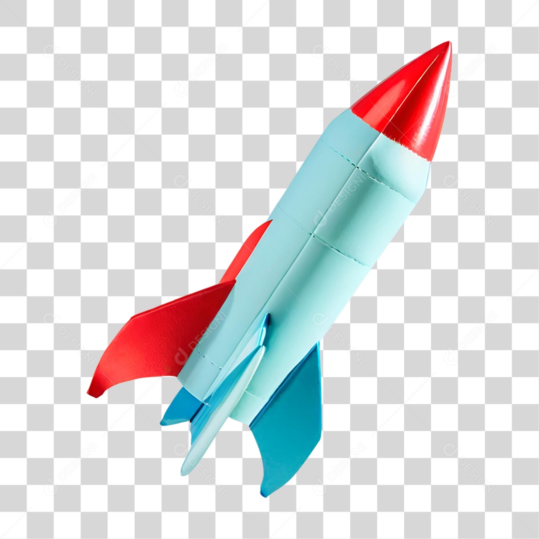 Foguetinho 3D em PNG Transparente