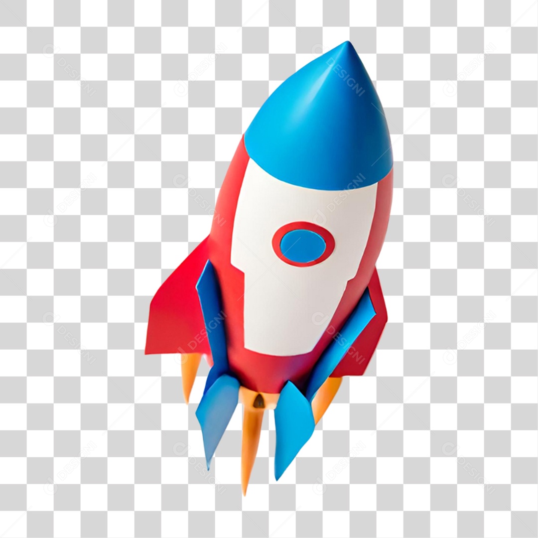 Foguetinho 3D em PNG Transparente