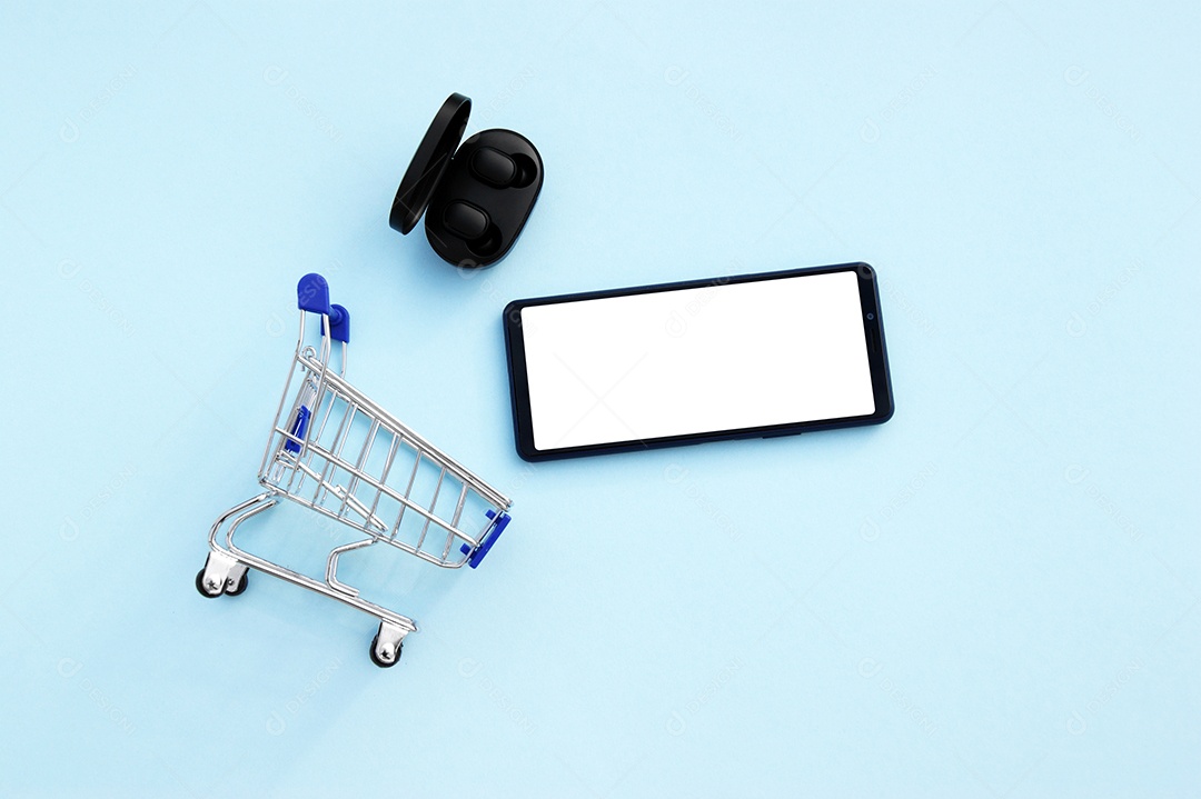 Compras de um celular e fones sem fio