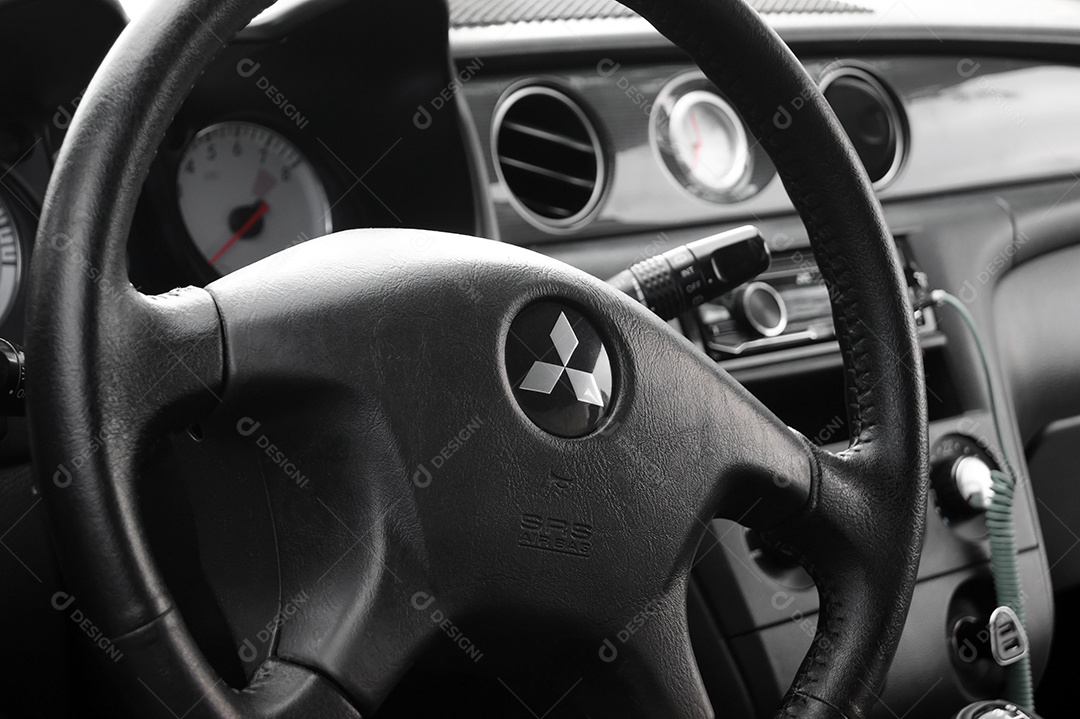 Volante de carro visão de painel