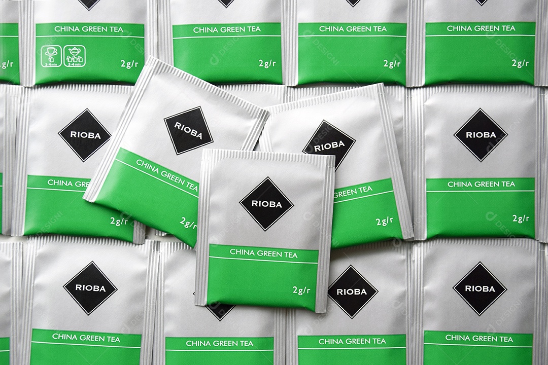 Sachês de chá Rioba preto e verde