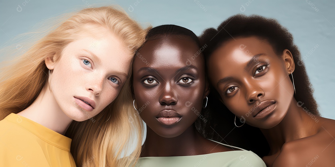 Lindas mulheres jovens sobre fundo desfocado