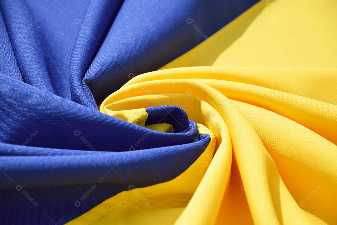 Bandeirada da Ucrânia com detalhe no pano