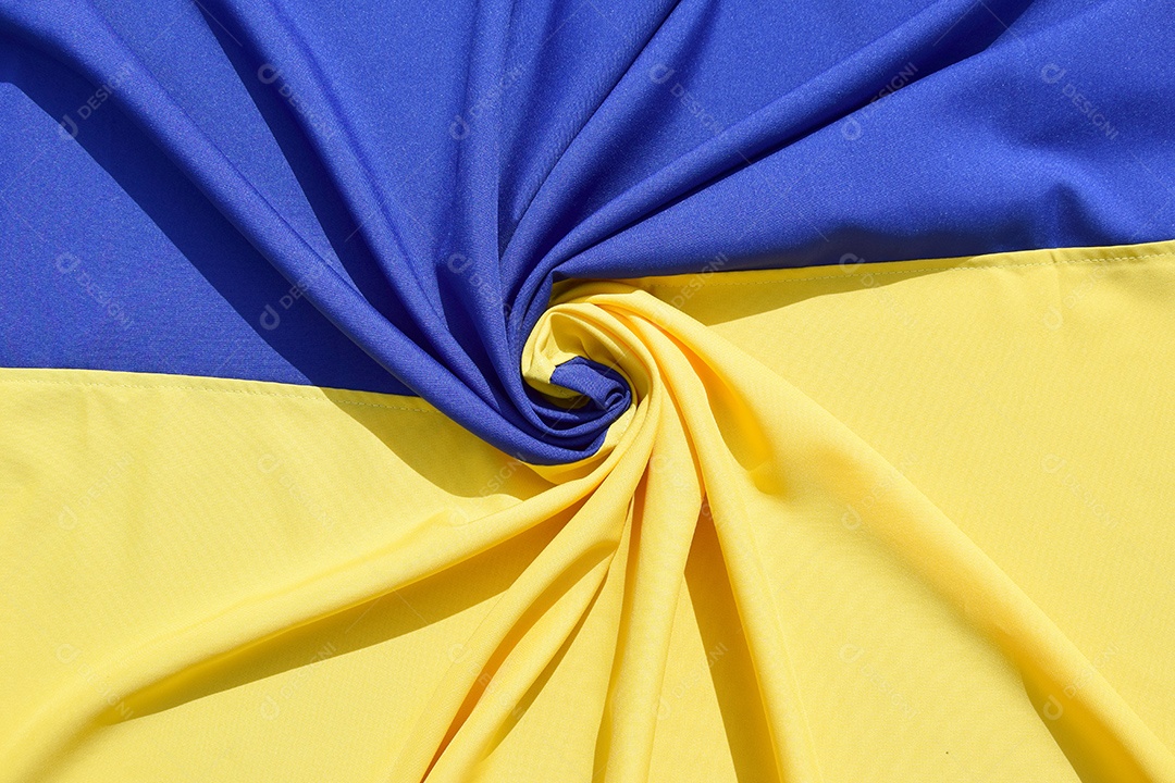 Detalhe de bandeira da Ucrânia