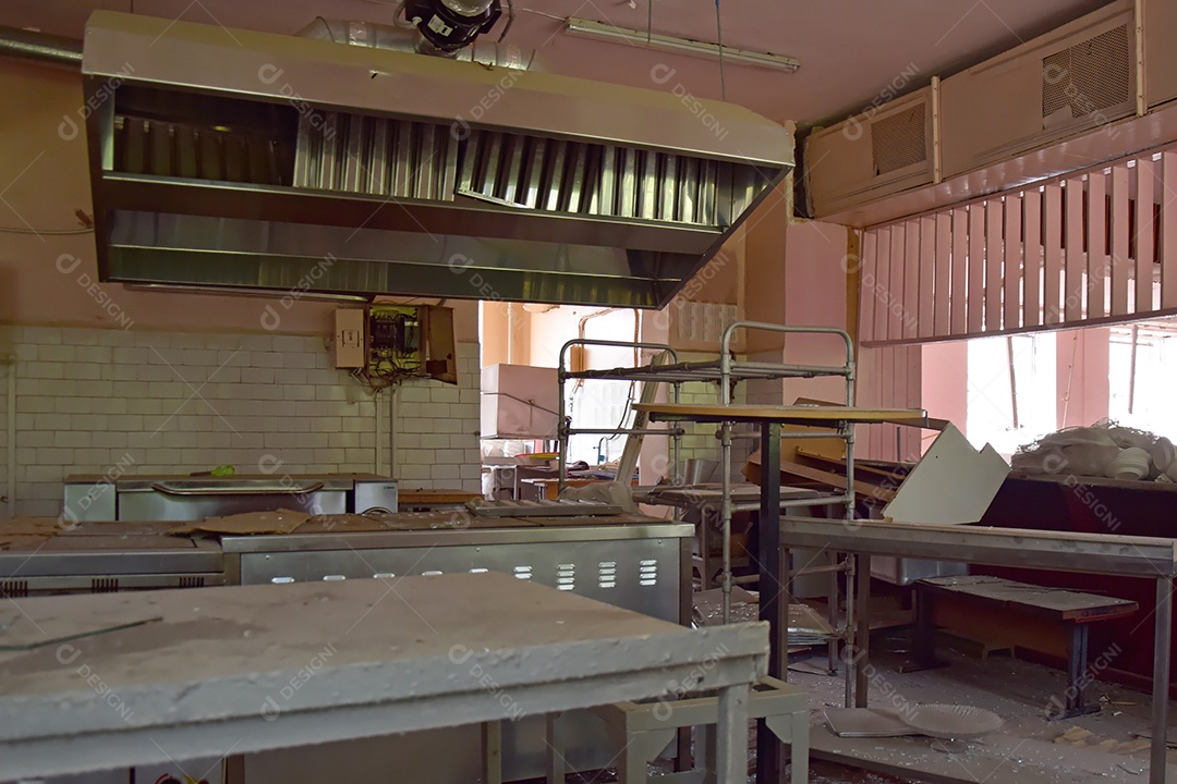 Destruição causada por guerra conflito entre países