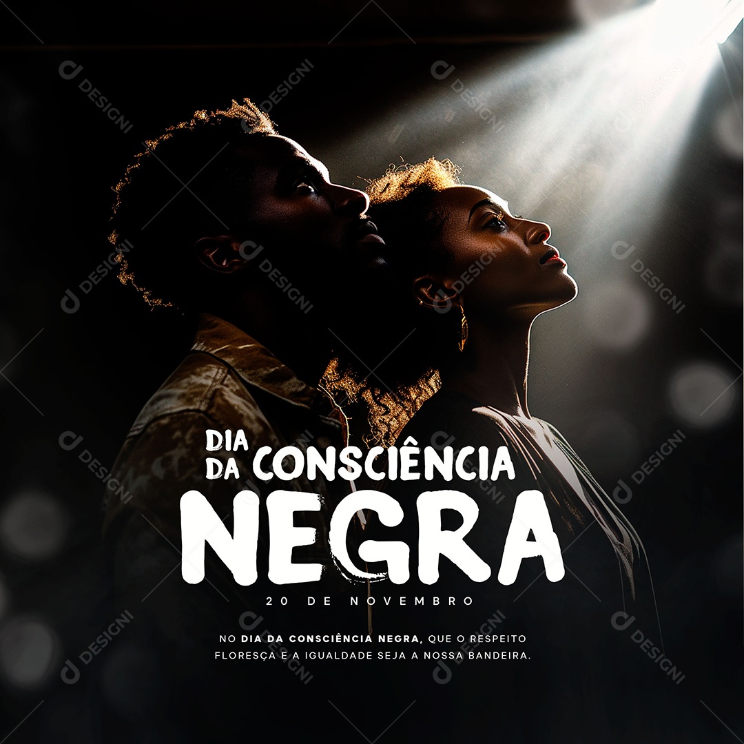 Dia da Consciência Negra 20 de Novembro que o Respeito Florerça Social Media PSD Editável