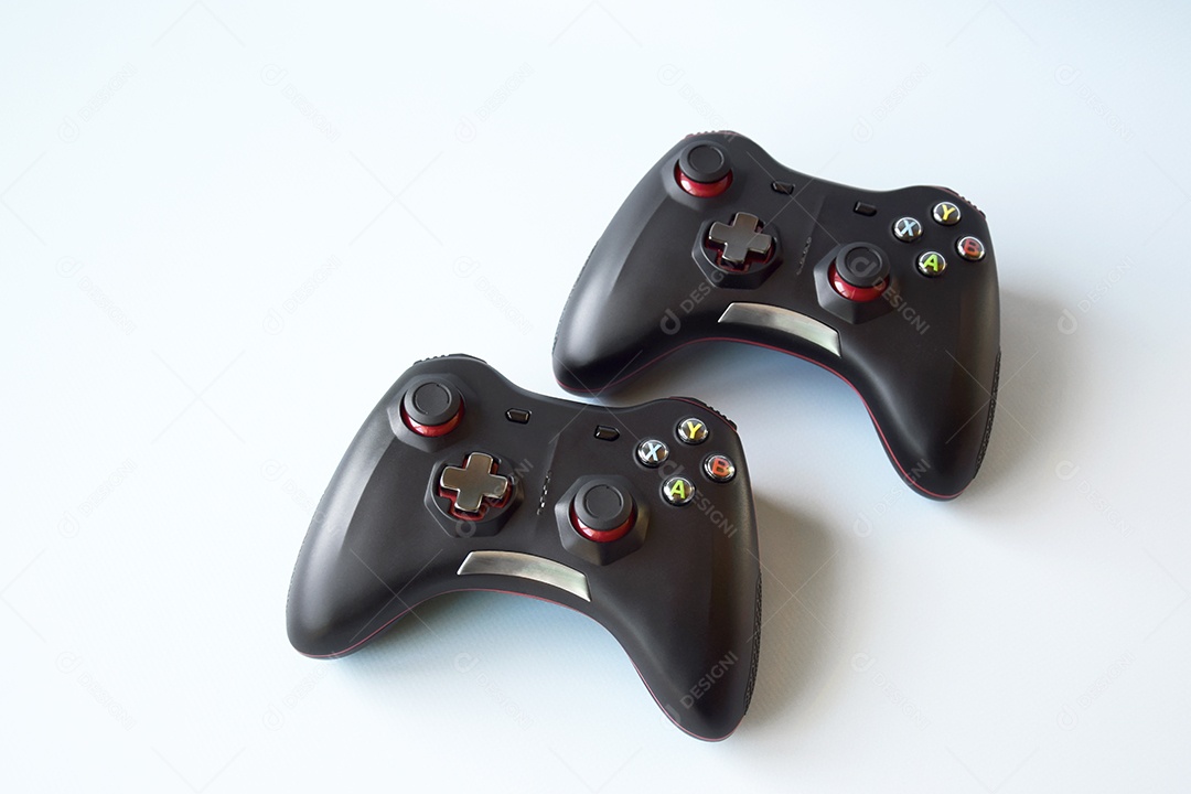 Controles de videogames de botões colorido