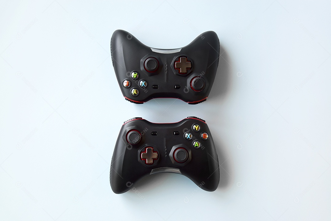 Controle de vídeo game em fundo azul