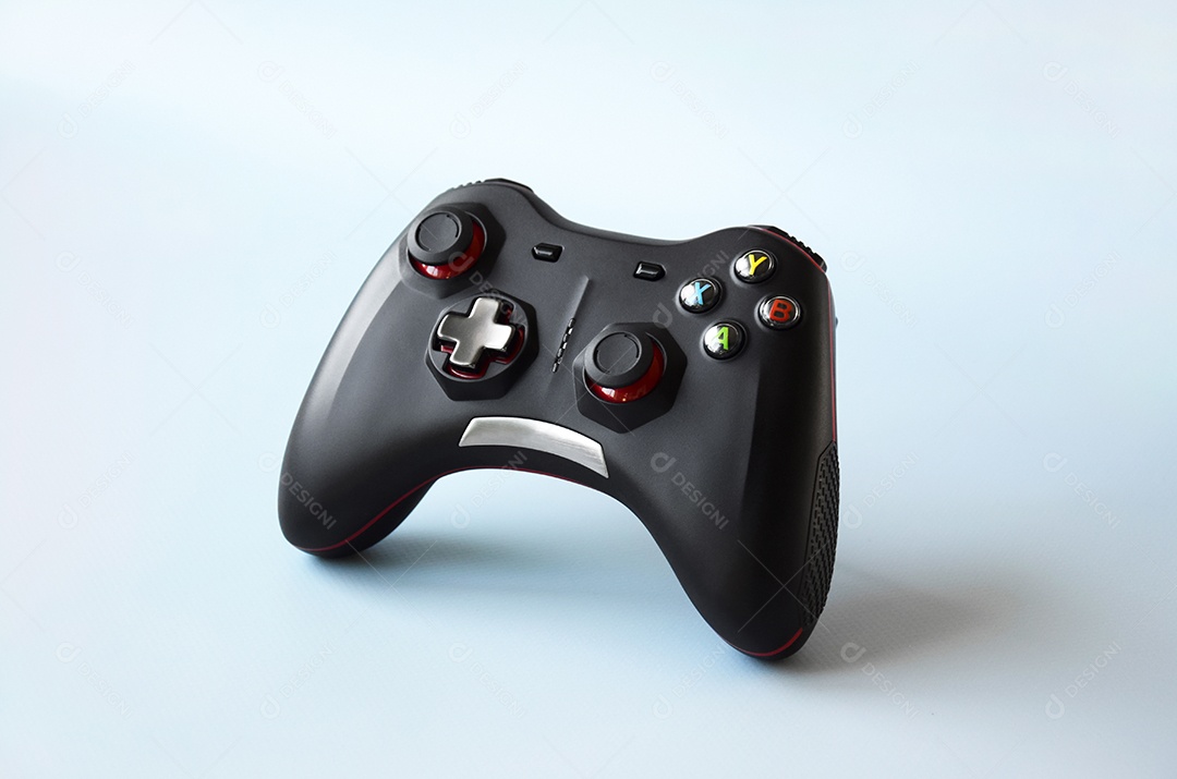 Controle de vídeo game em fundo azul