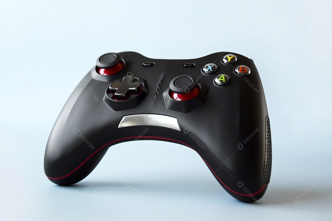 Controlador de jogos de dois joysticks em fundo azul claro