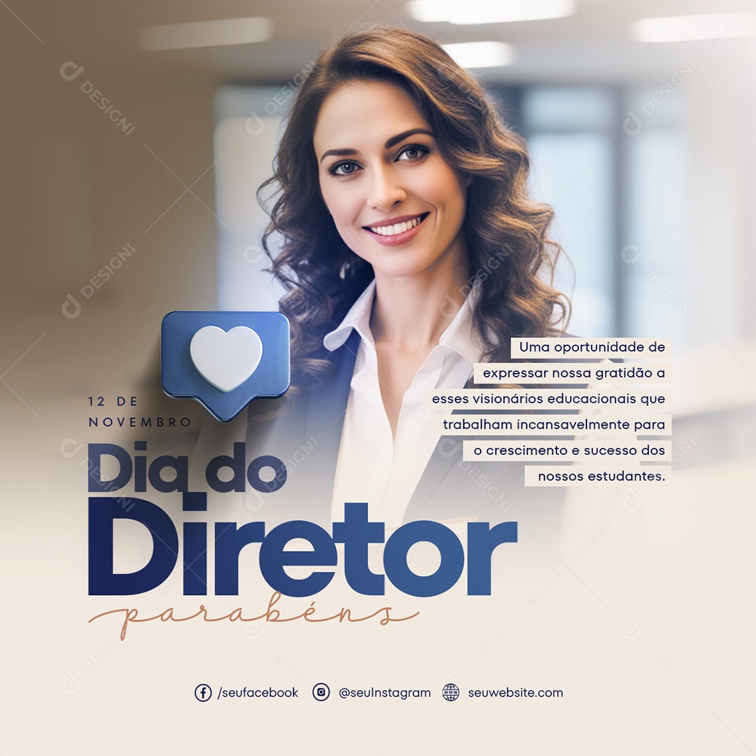 Social Media Feed Dia Do Diretor Parabéns PSD Editável