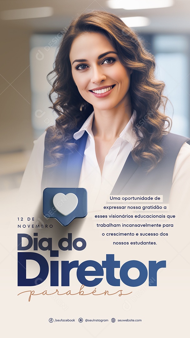 Story Dia Do Diretor Parabéns 12 De Novembro Social Media PSD Editável