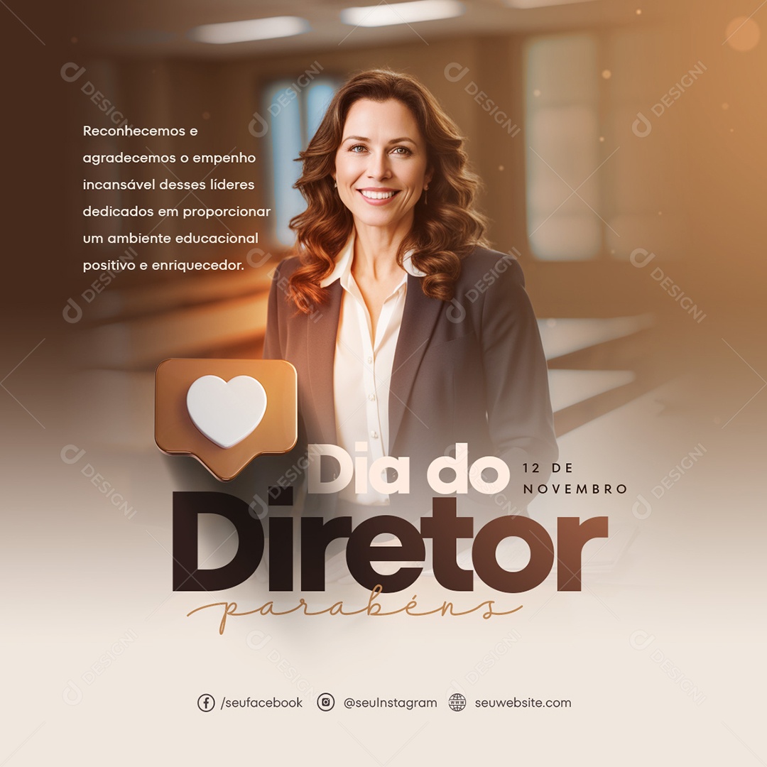 Social Media Feed Dia Do Diretor 12 De Novembro PSD Editável