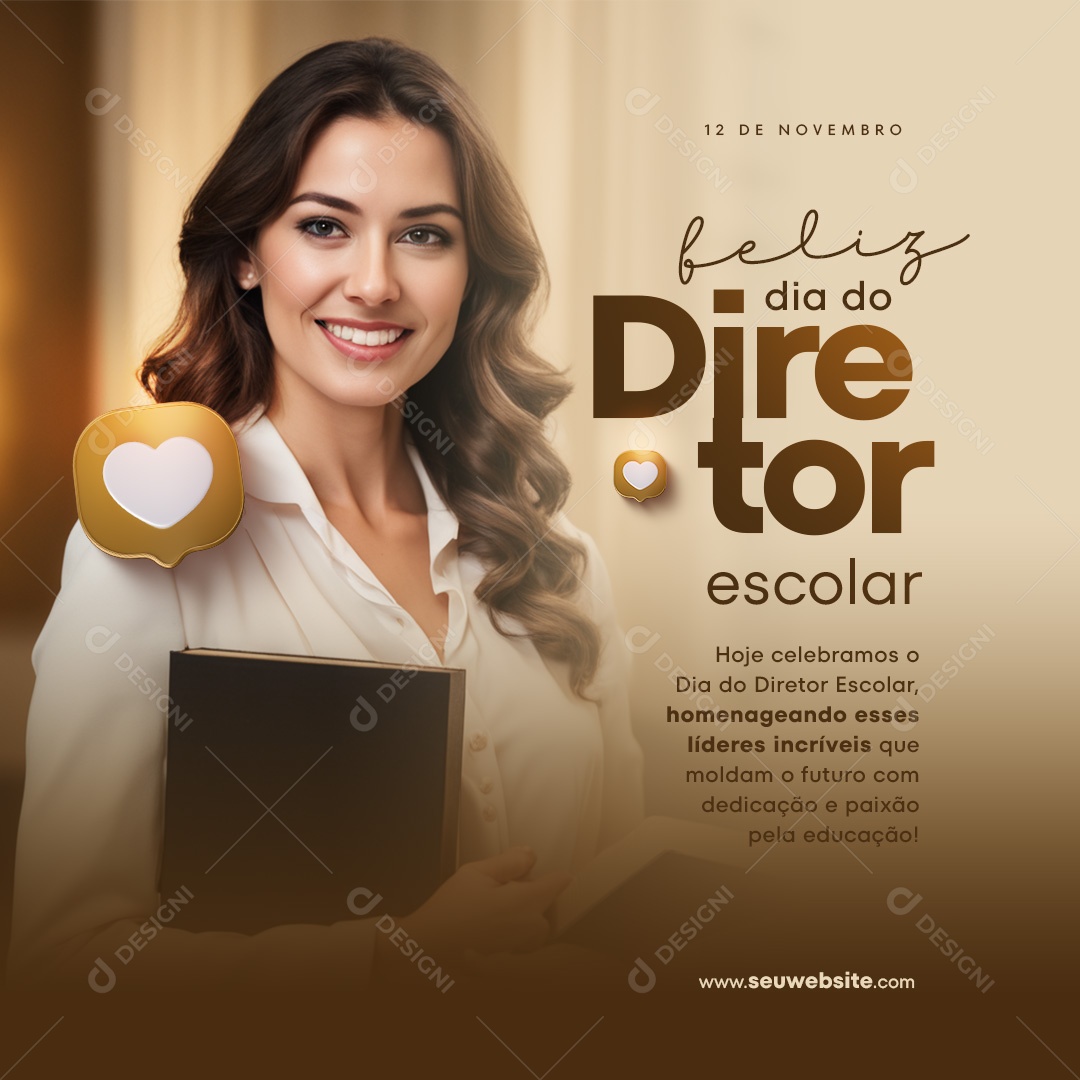 Feed Feliz Dia Do Diretor Escolar Social Media PSD Editável