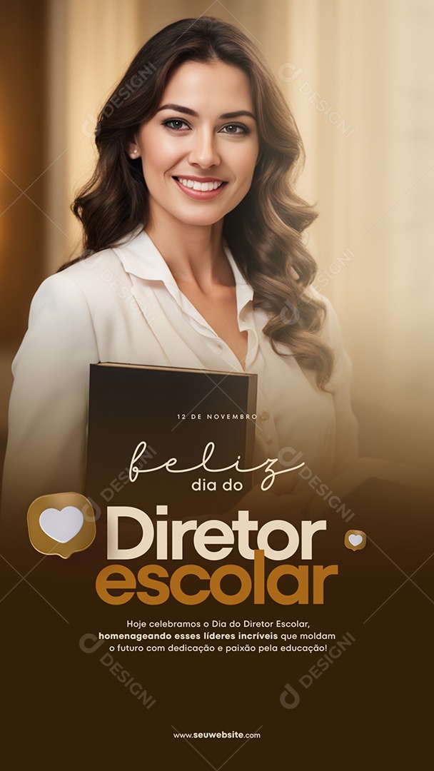Social Media Story Feliz Dia Do Diretor Escolar PSD Editável