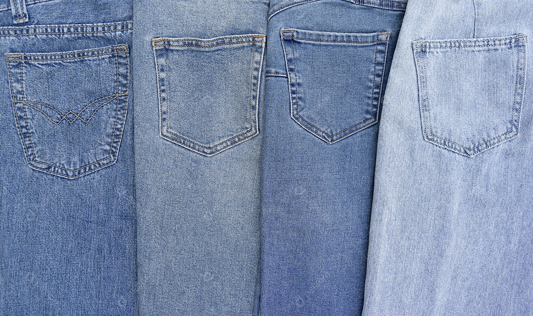 Detalhes de bolsos de jeans diferentes