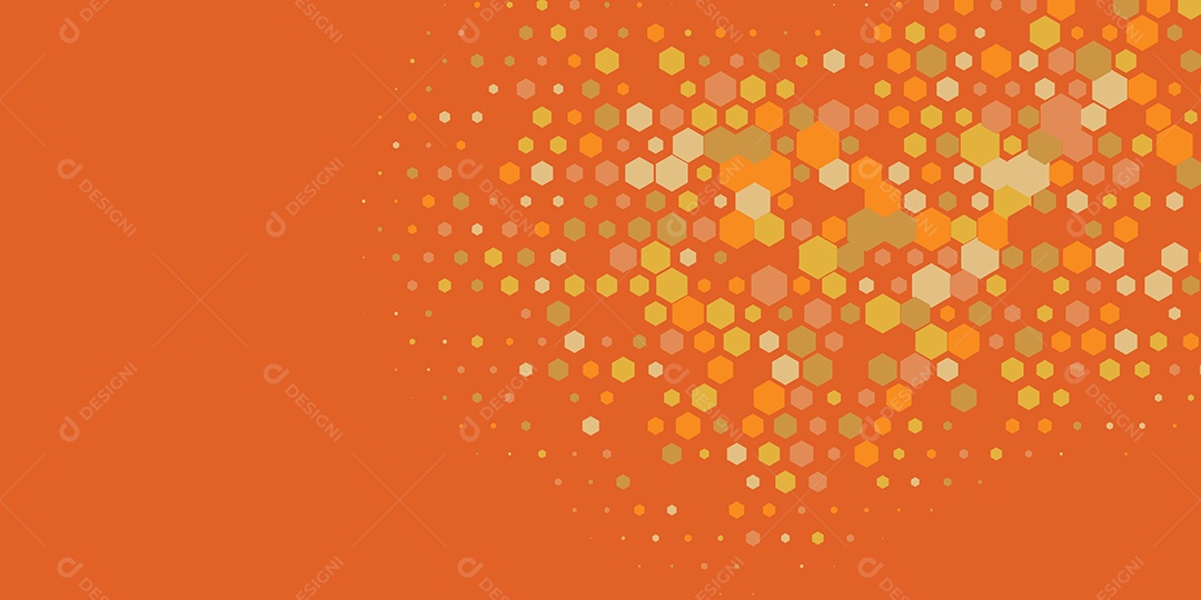 Background Hexágono Abstrato Laranja Ilustração Vetor EPS