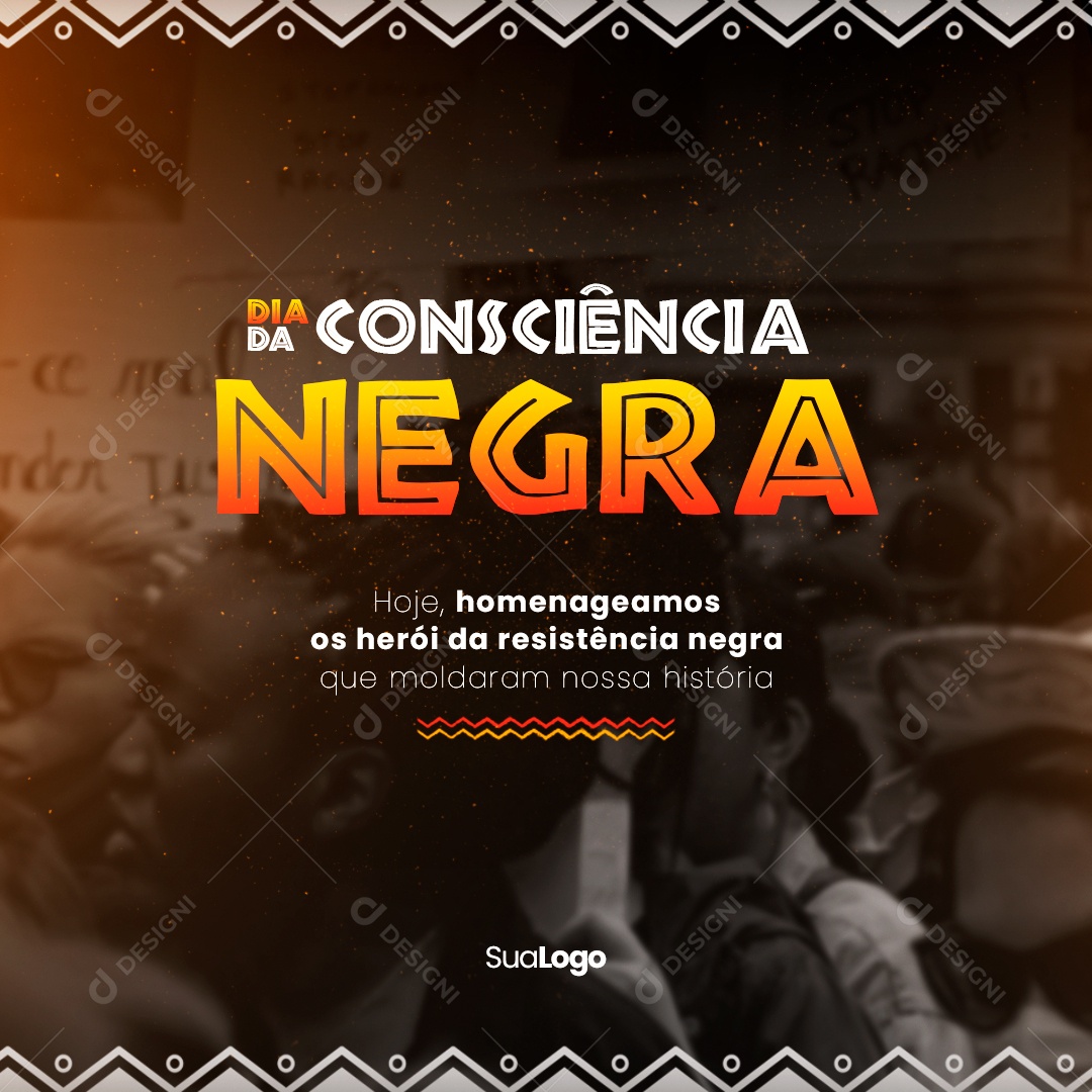 Dia da Consciência Negra Hoje Homenageamos os Herói da Resistência Negra Social Media PSD Editável