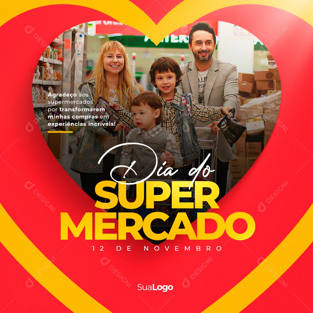 Dia Do Supermercado 12 de Novembro Social Media PSD Editável