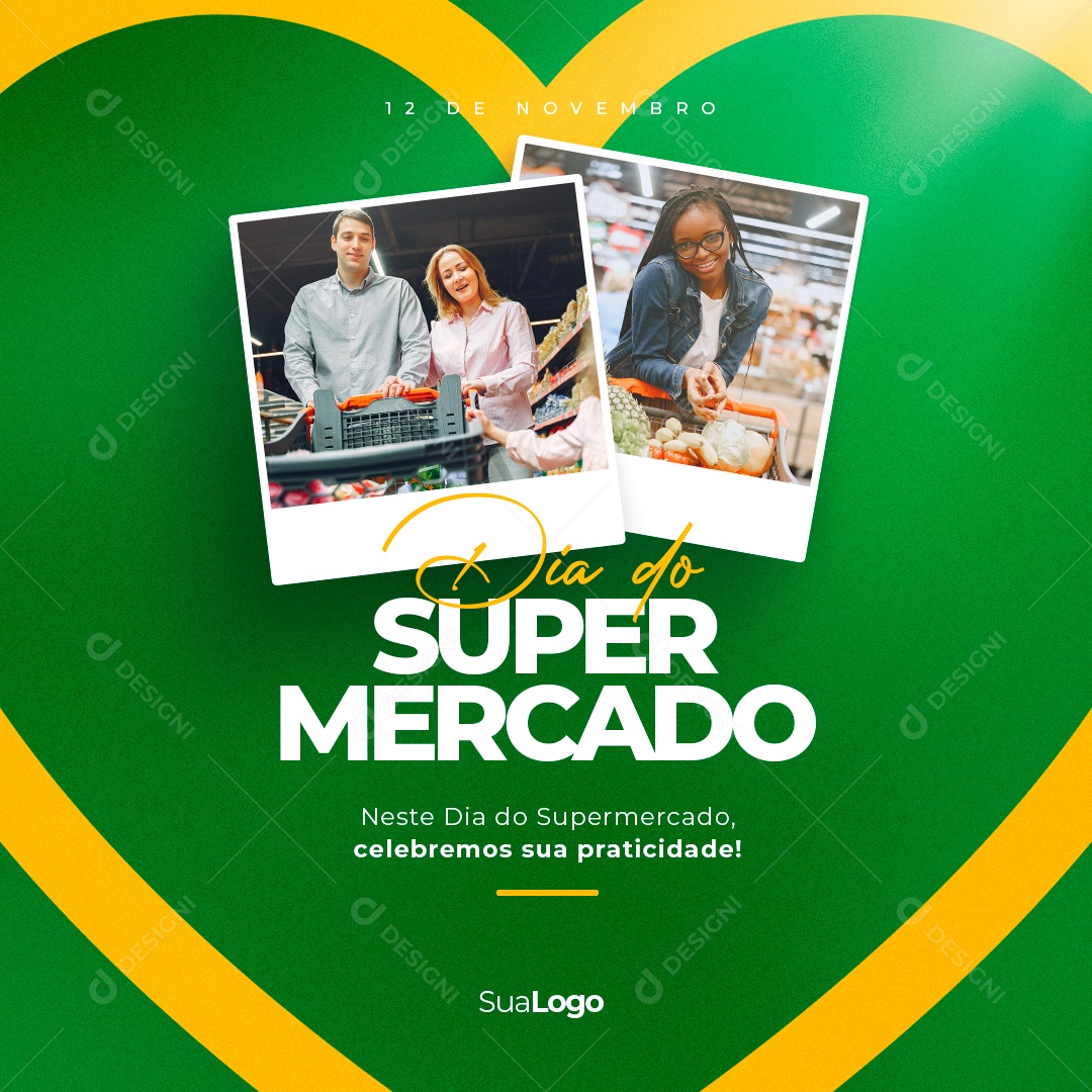Dia Do Supermercado Celebremos sua Praticidade Social Media PSD Editável