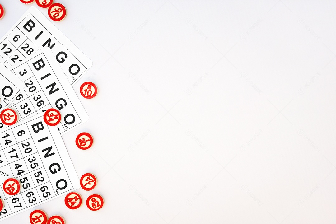 Cartelas de bingo para jogo sobre fundo branco