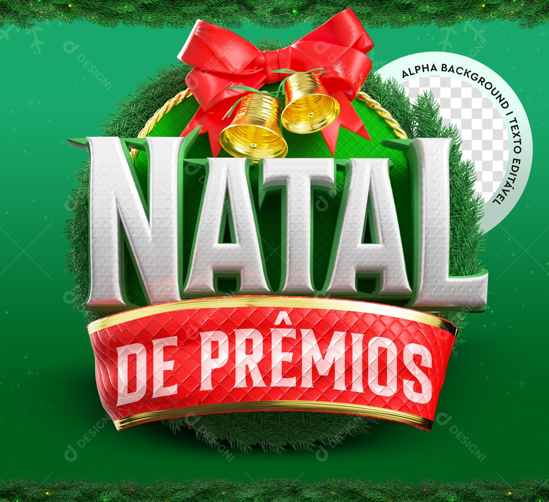 Selo 3D Natal De Prêmios Para Composição PSD