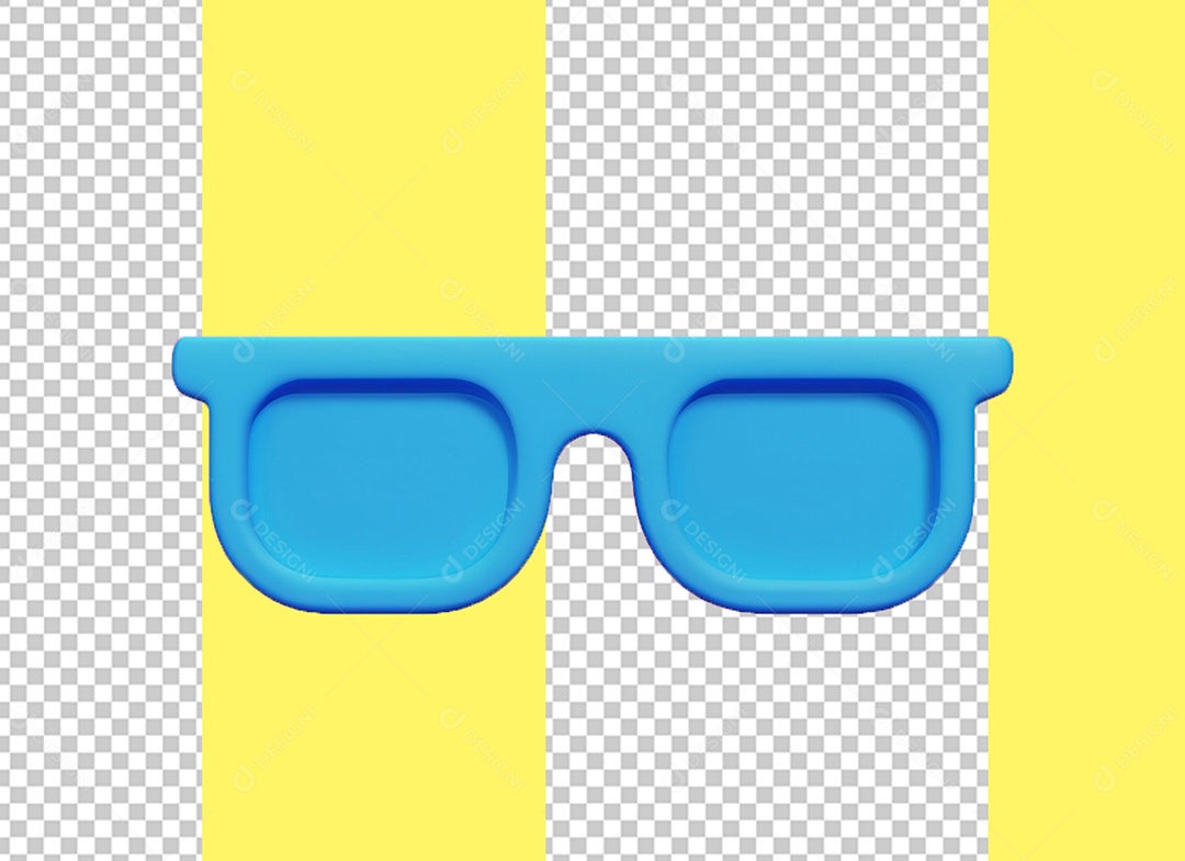 Óculos Elemento 3D Azul para Composição PSD