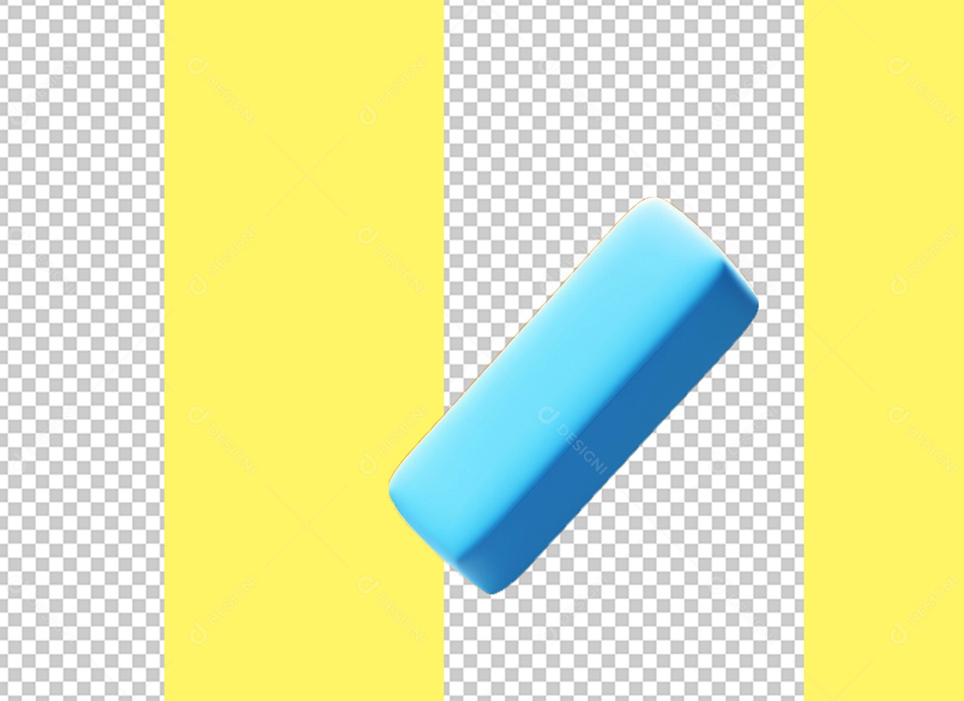 Borracha Azul Claro Elemento 3D para Composição PSD