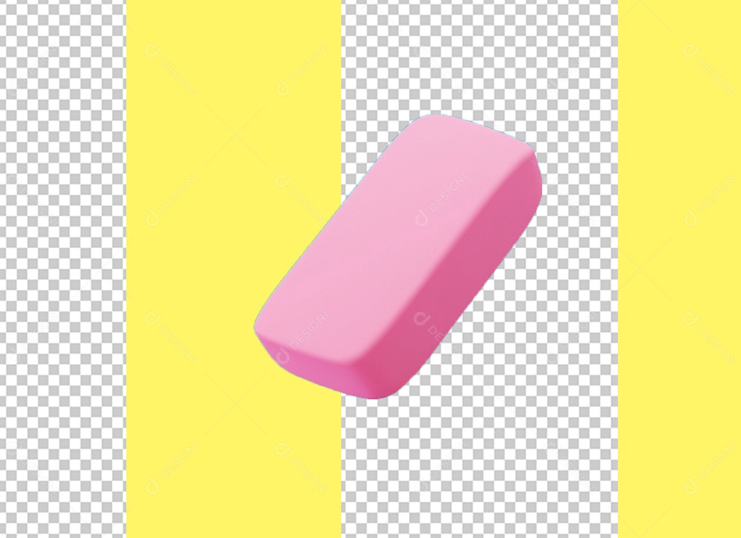 Borracha Elemento 3D Rosa para Composição PSD