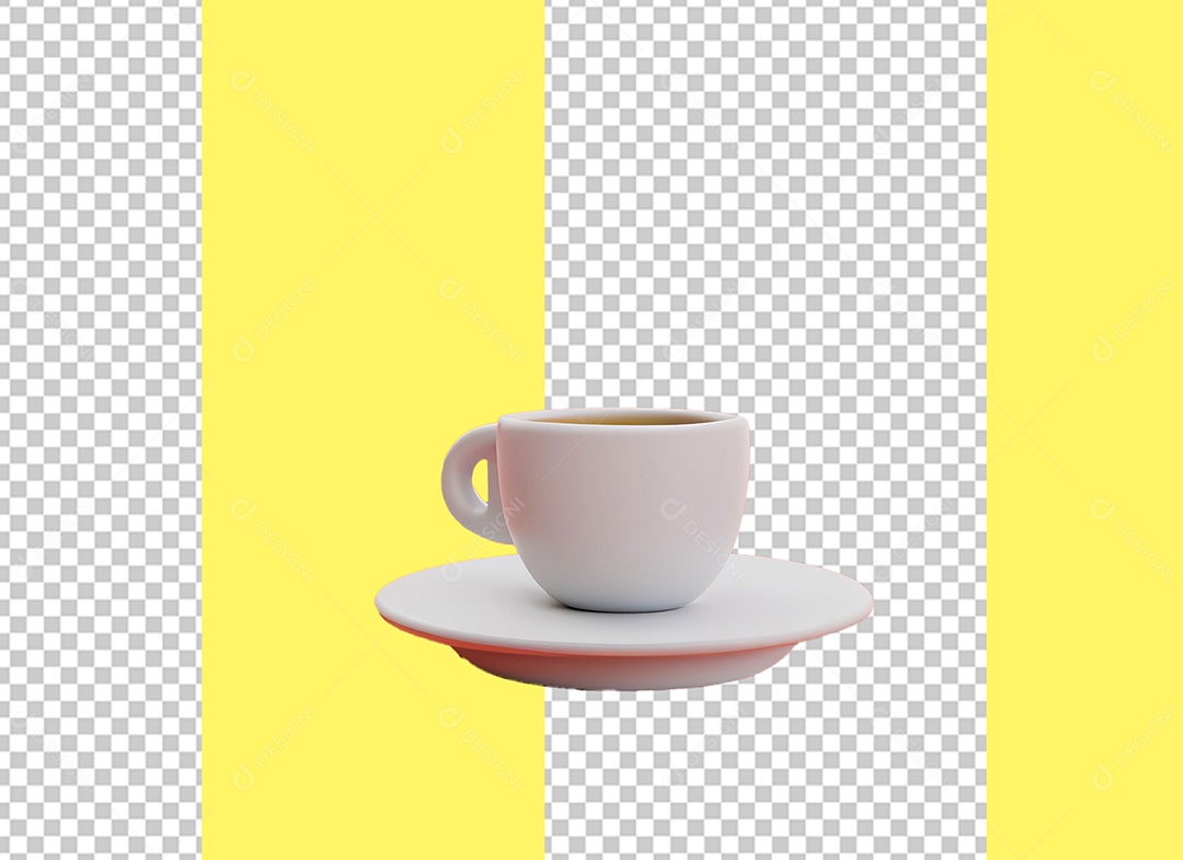 Xícara de Café Elemento 3D para Composição PSD