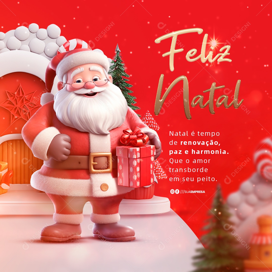 Social Media Paz e Harmonia Feliz Natal PSD Editável