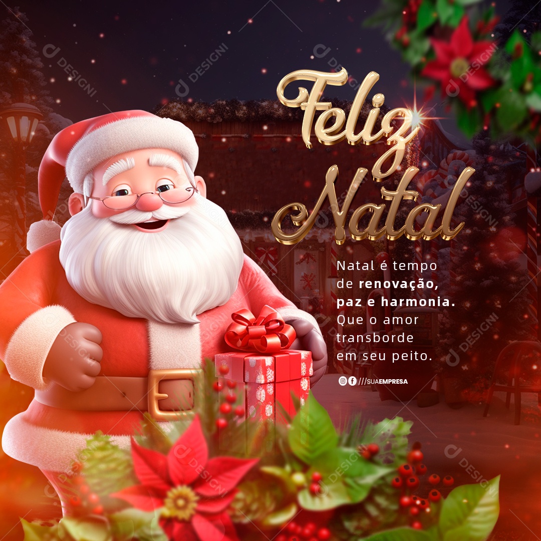 Feliz Natal Tempo De Renovação Social Media PSD Editável
