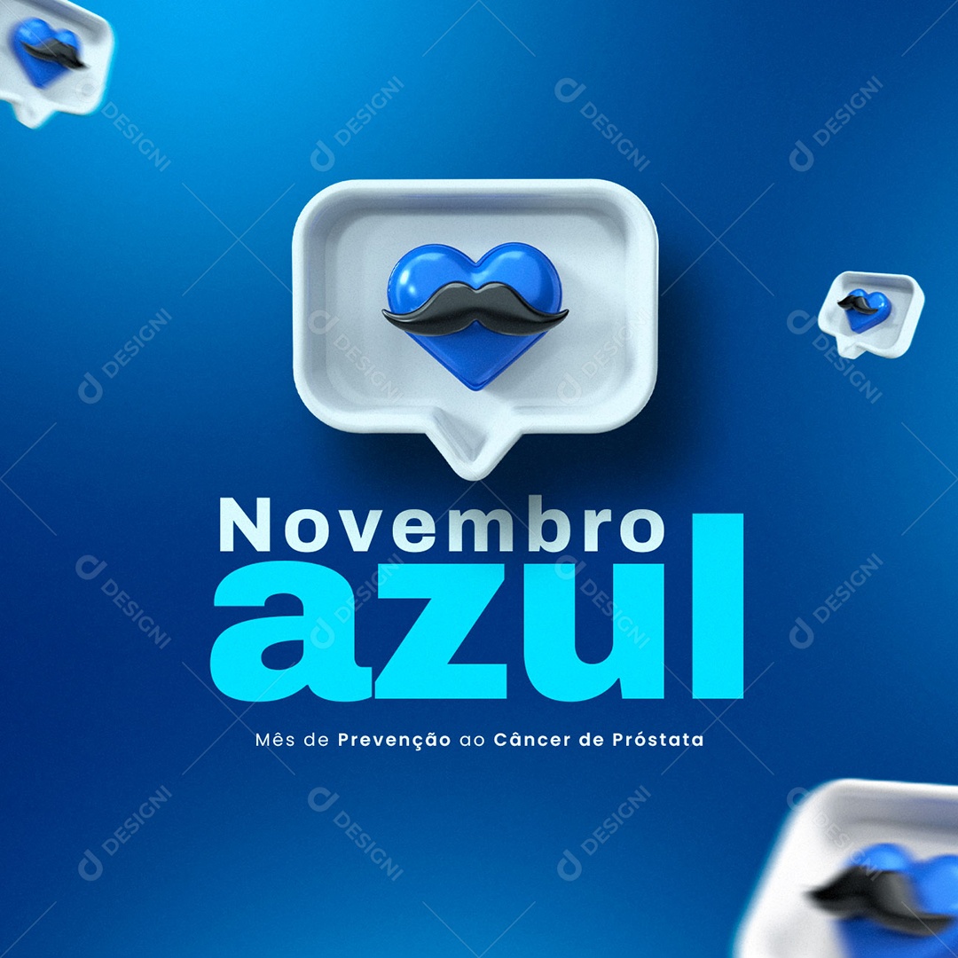 Novembro Azul  Mês de Prevenção ao Câncer de Próstata Social Media PSD Editável