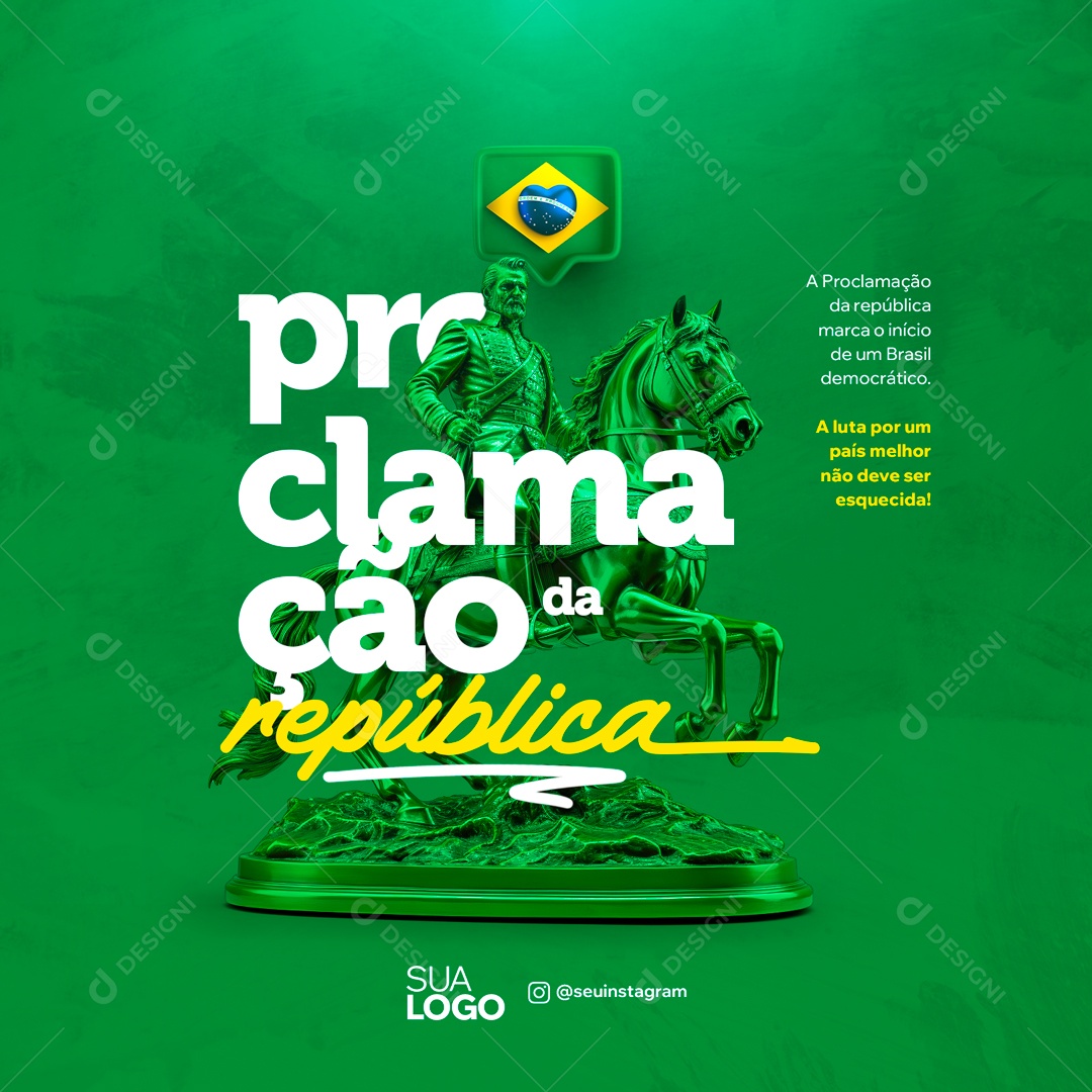 Social Media Proclamação Da República Brasil Democrátivo PSD Editável